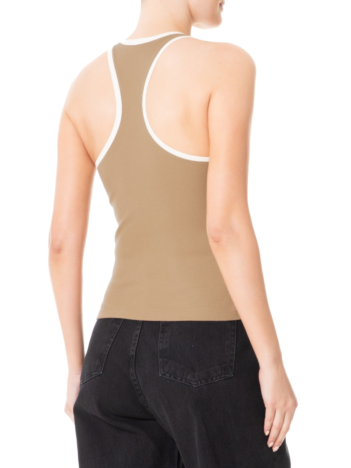 Blusa Feminina Básica Sem Manga Marrom Basiq