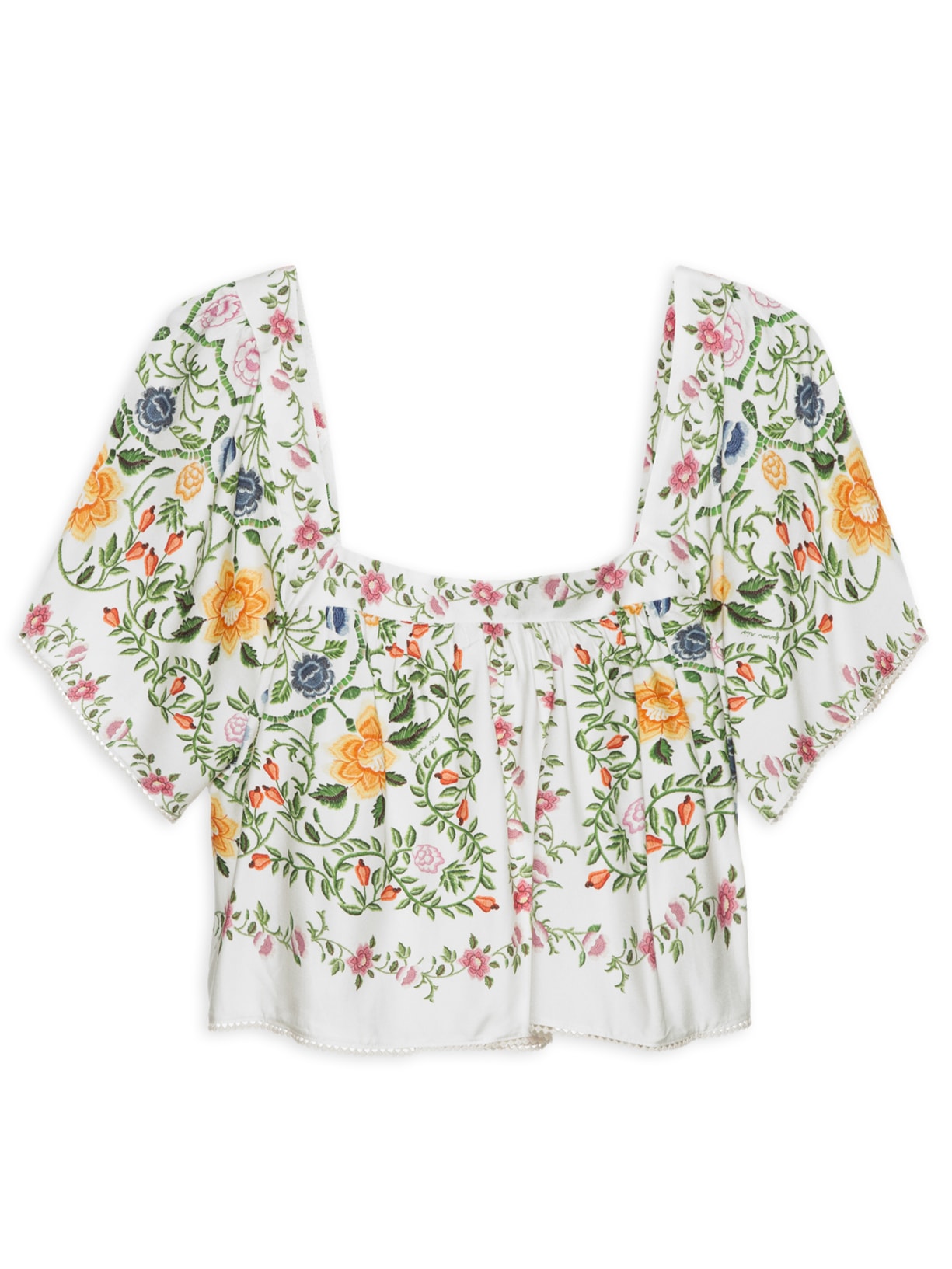 Blusa Feminina Bata Floral Folk - Rosa