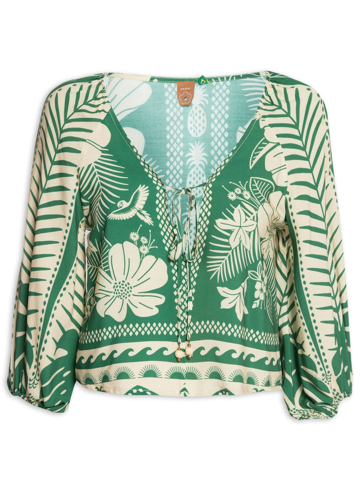 Blusa Feminina Bata Noite Das Araras - Verde