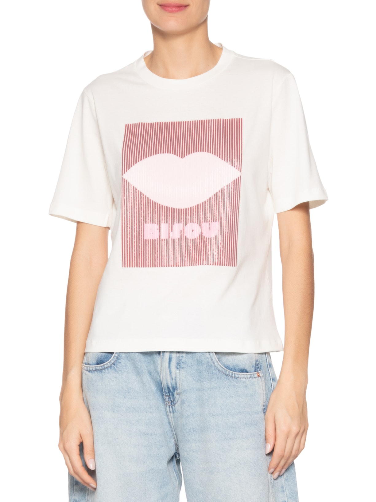 Blusa Feminina Bisou Branco Le Lis