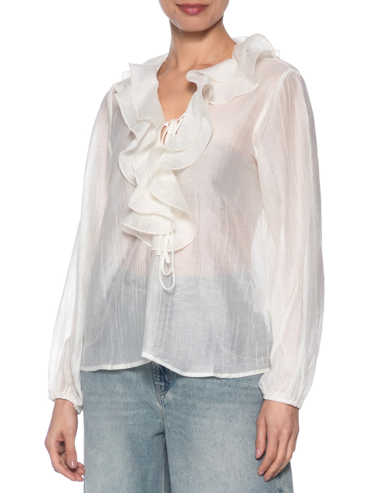 Blusa Feminina Boho Com Babados Off White Market 33