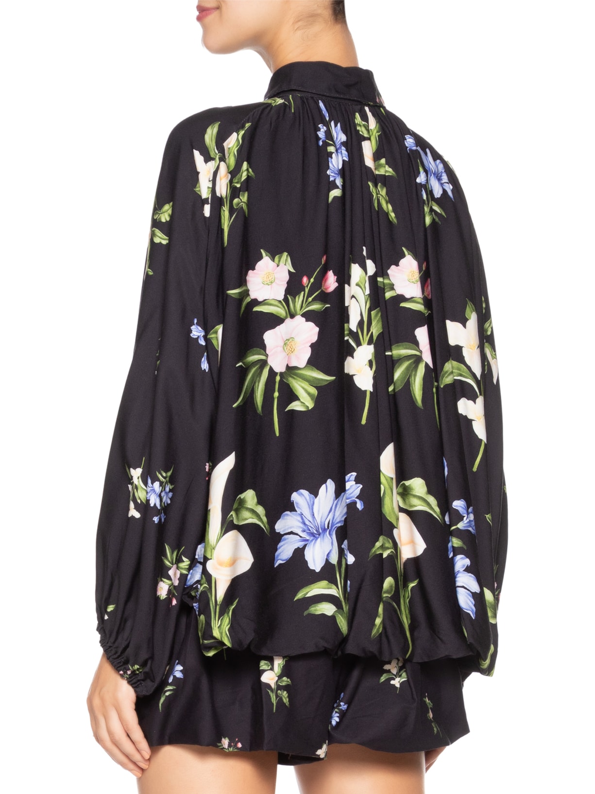 Blusa Feminina Bomber Balonê Água De Flor Preto Farm
