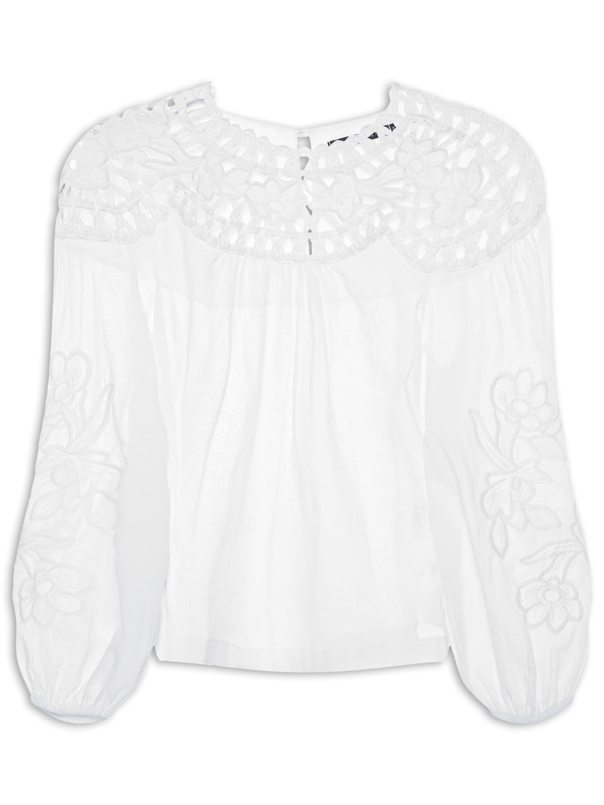 Blusa Feminina Bordada - Branco