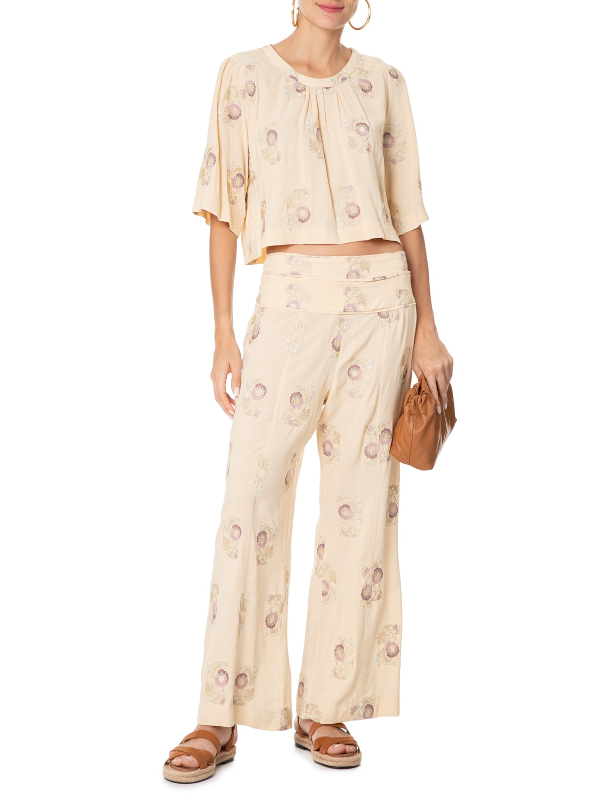 Blusa Feminina Bordado Buque Bege Maria Filó