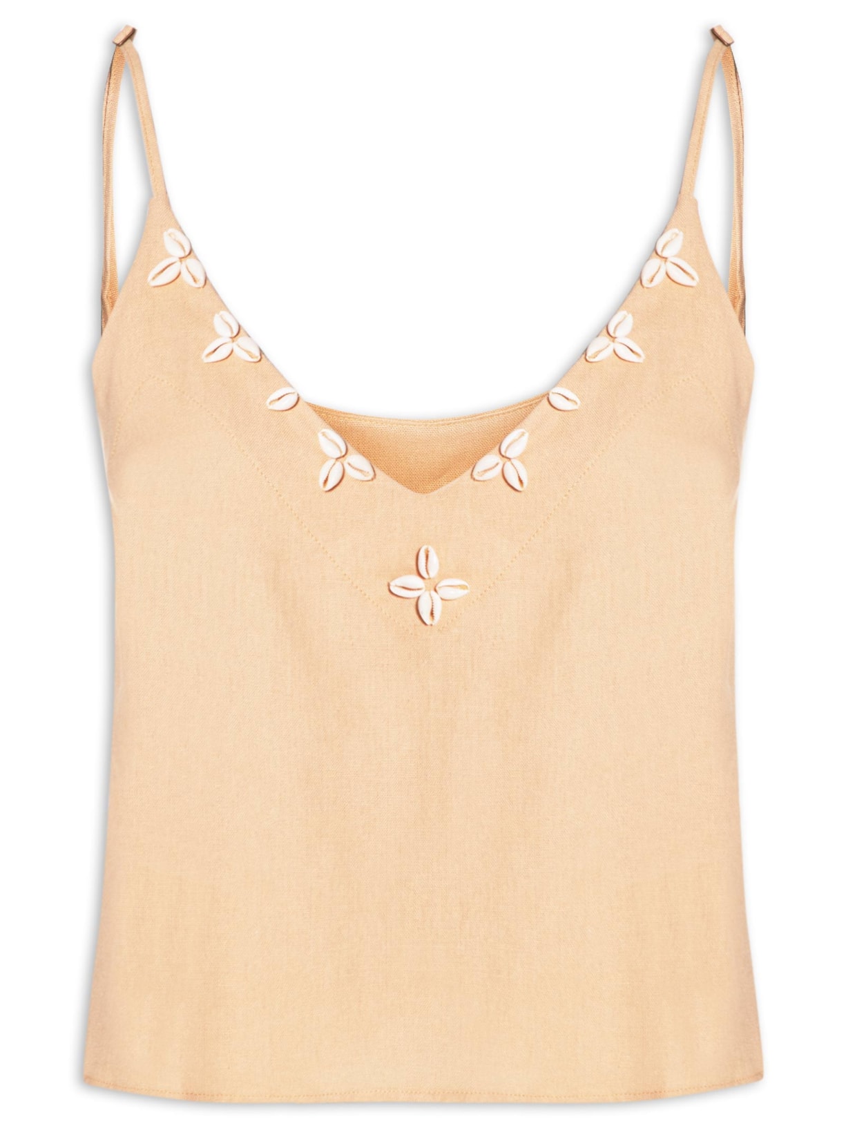 Blusa Feminina Bordado Búzios - Bege