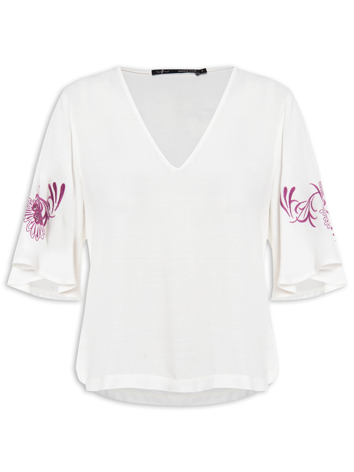 Blusa Feminina Bordado Coral - Branco