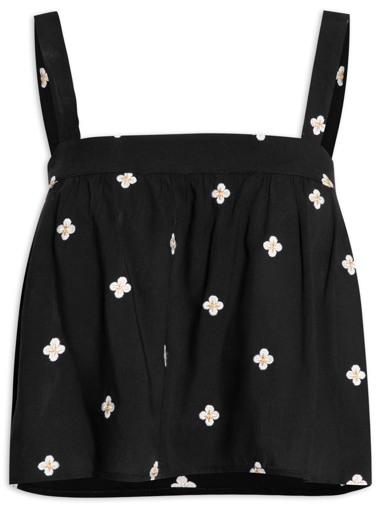 Blusa Feminina Bordado Creta - Preto