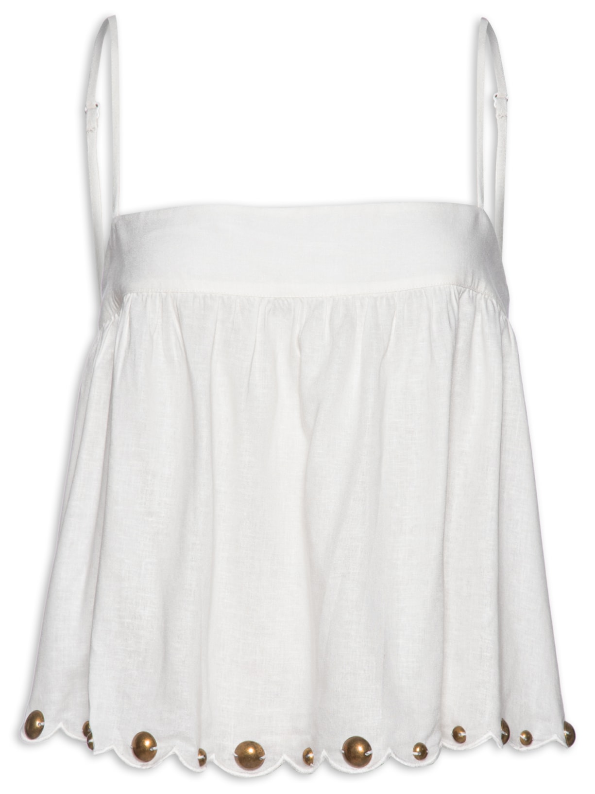 Blusa Feminina Bordado Festone - Branco