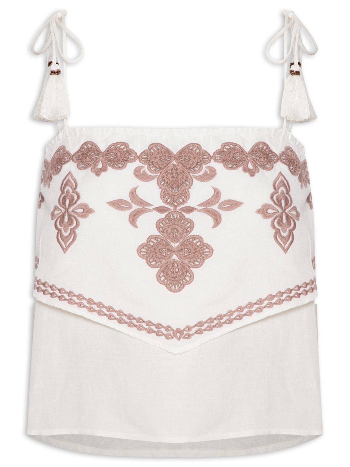 Blusa Feminina Bordado Lenço - Branco