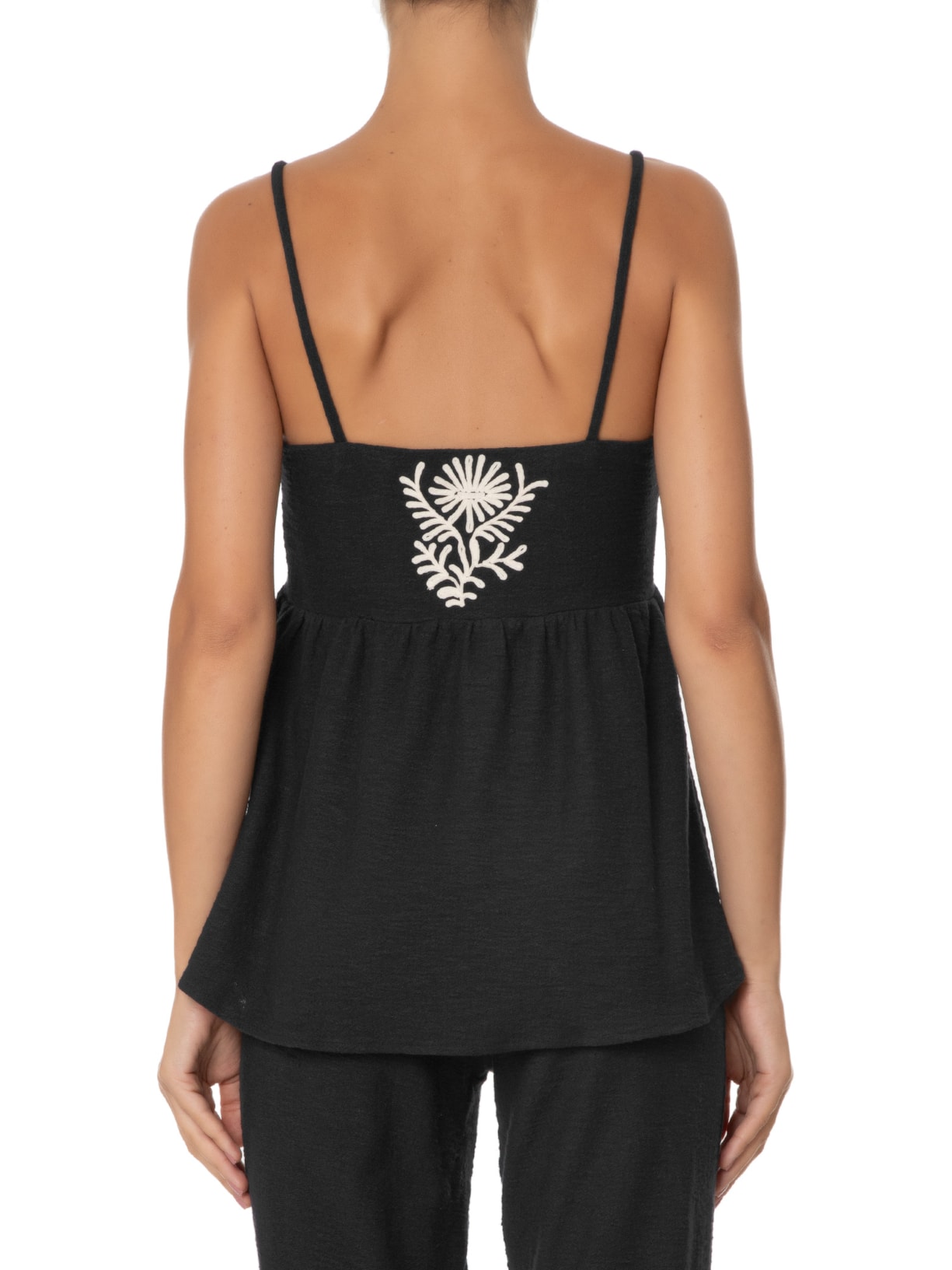 Blusa Feminina Bordado Lenço Preto Maria Filó