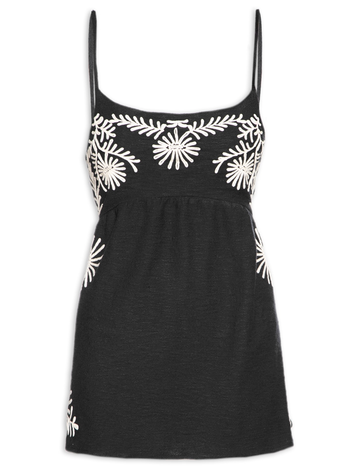 Blusa Feminina Bordado Lenço - Preto