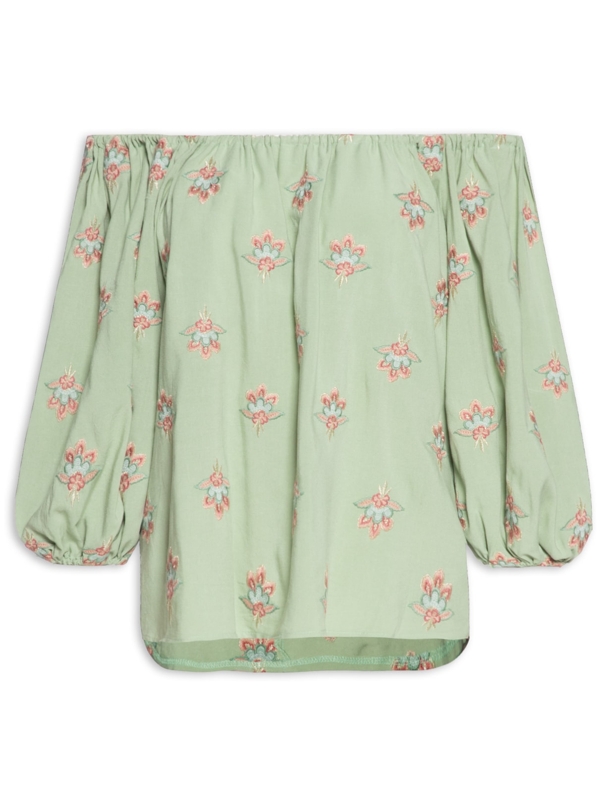 Blusa Feminina Bordado Lótus - Verde