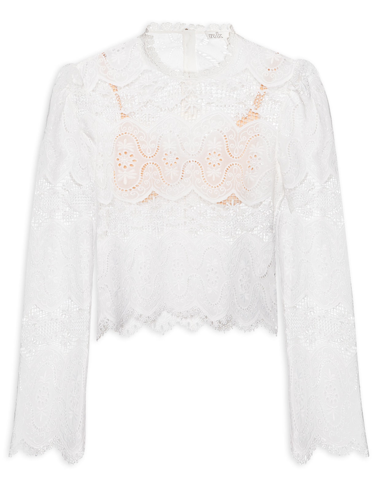 Blusa Feminina Bordado Onda Olena - Branco