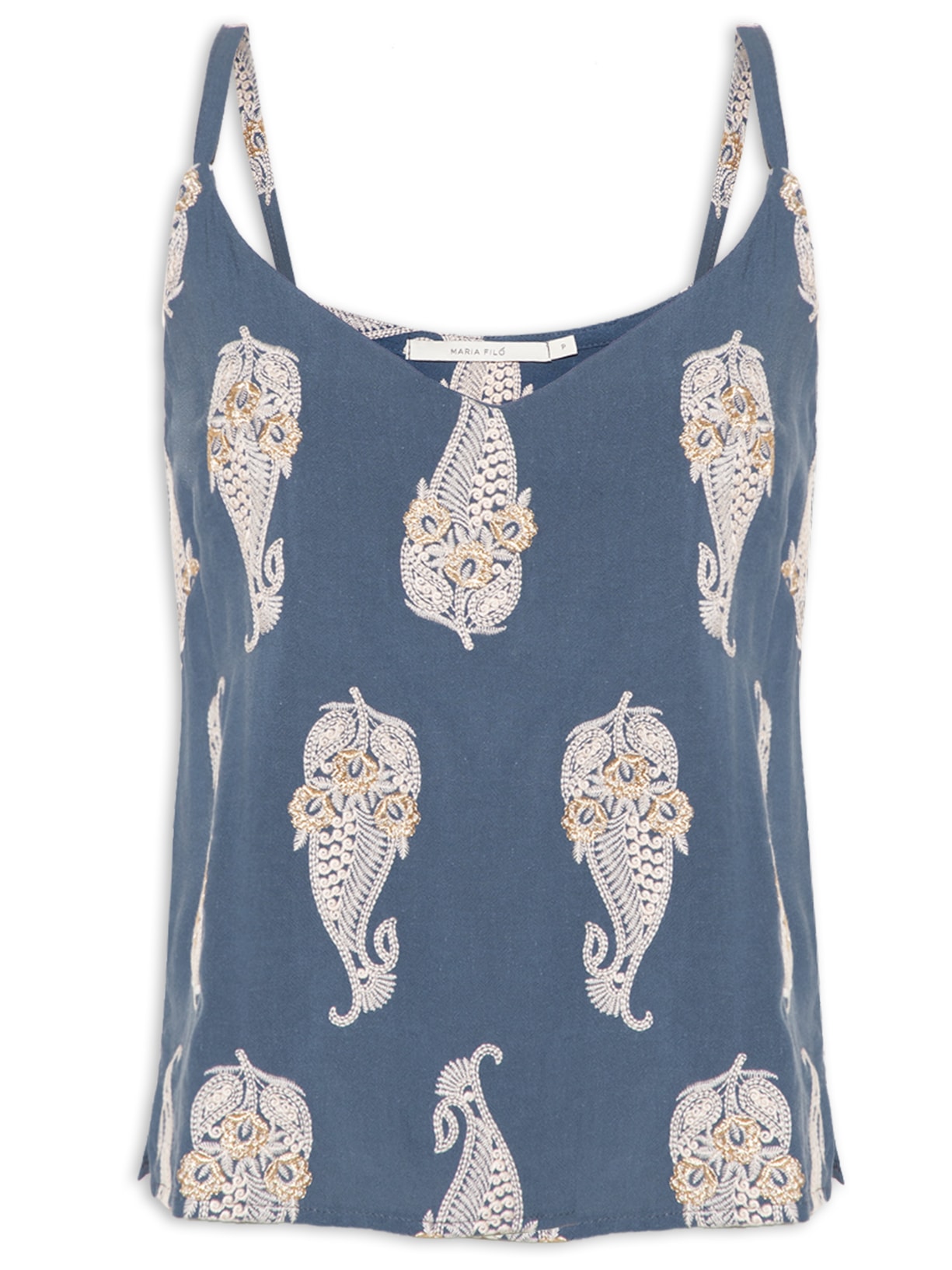 Blusa Feminina Bordado Peixe - Azul