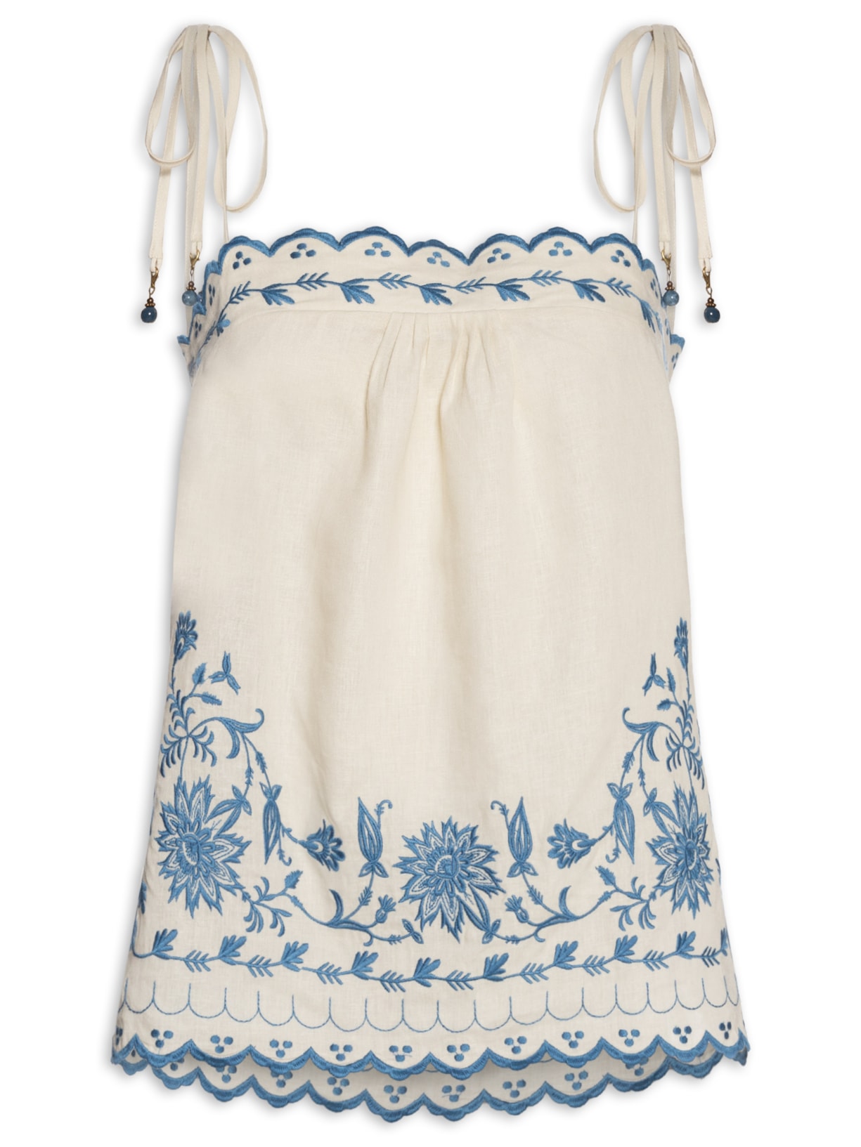 Blusa Feminina Bordado Peônia - Branco