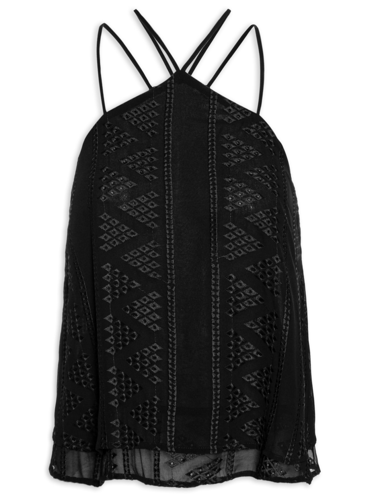 Blusa Feminina Bordados Finos - Preto