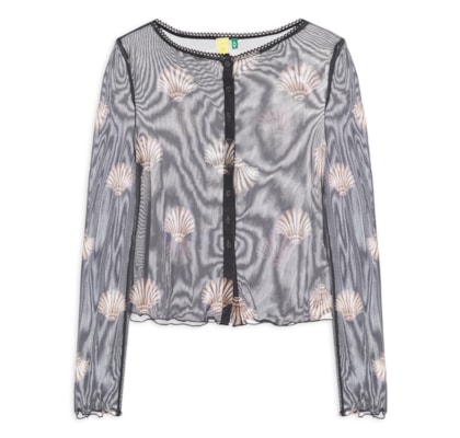 Blusa Feminina Botões Conchita - Preto