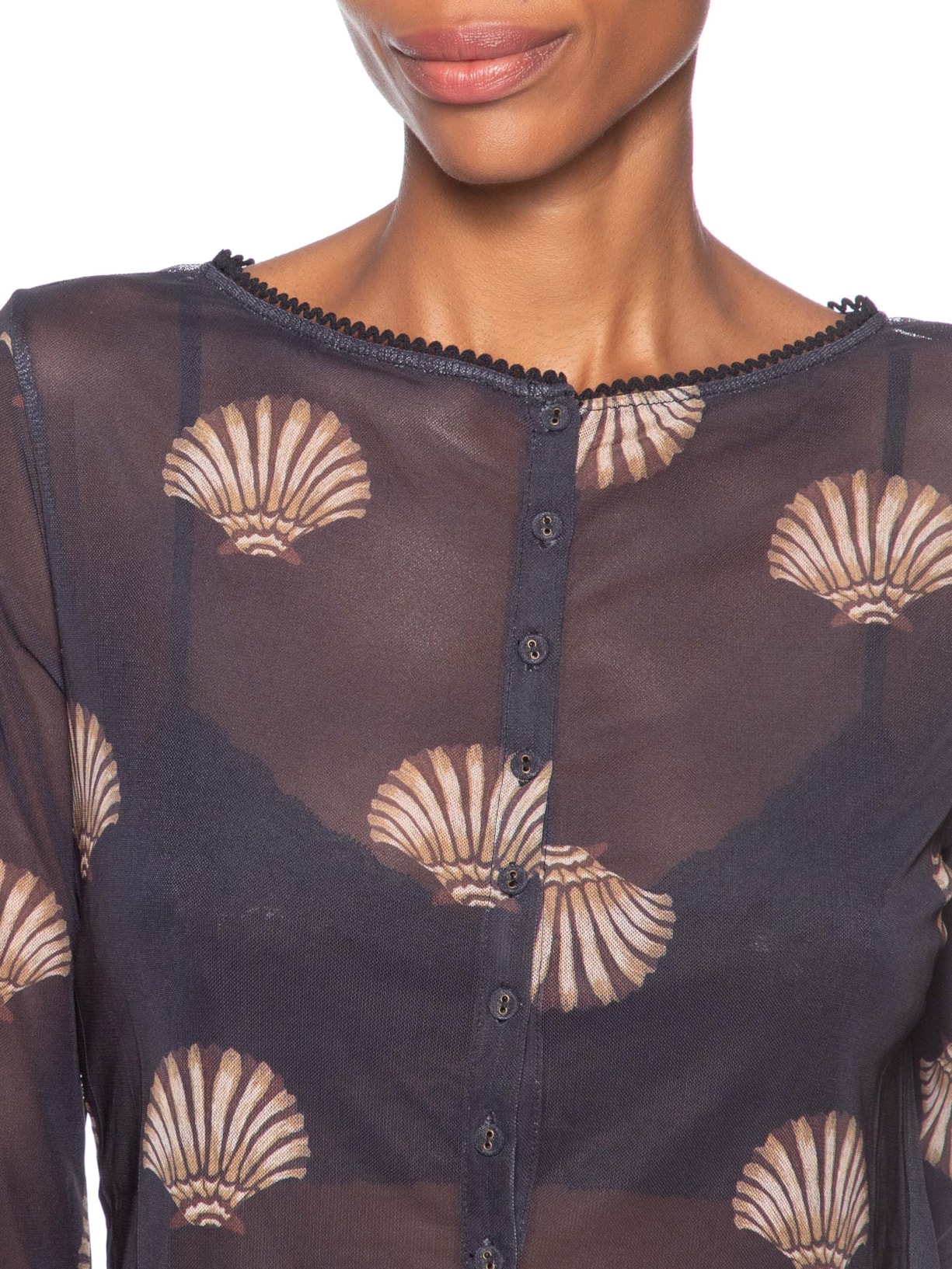 Blusa Feminina Botões Conchita Preto Farm