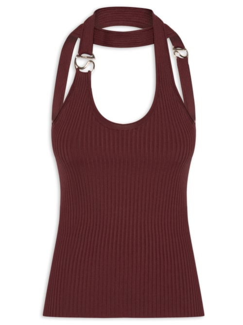Blusa Feminina C-Logo Knit - Marrom