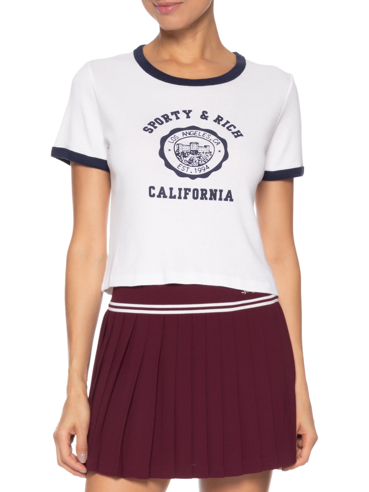 Blusa Feminina California Emblem Soft Ringer – Branco Sporty & Rich