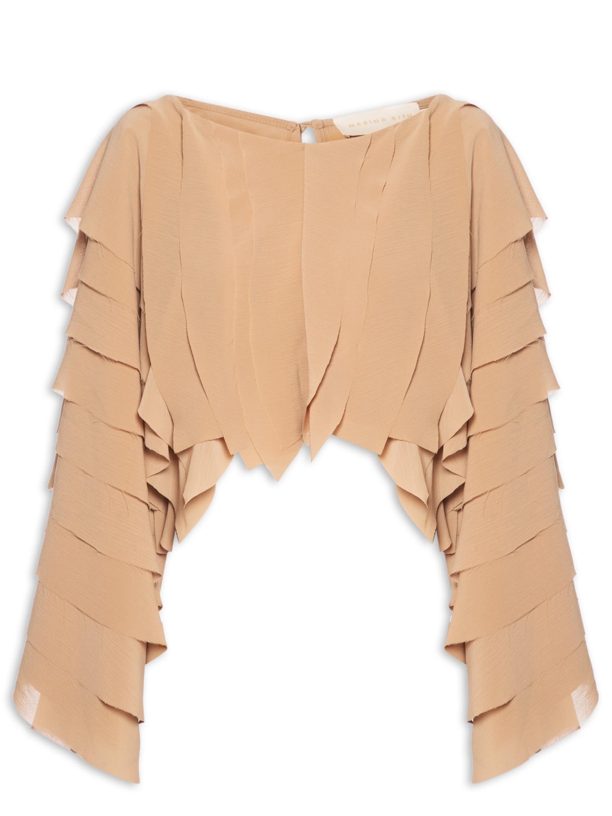 Blusa Feminina Camadas Manga Longa - Marrom