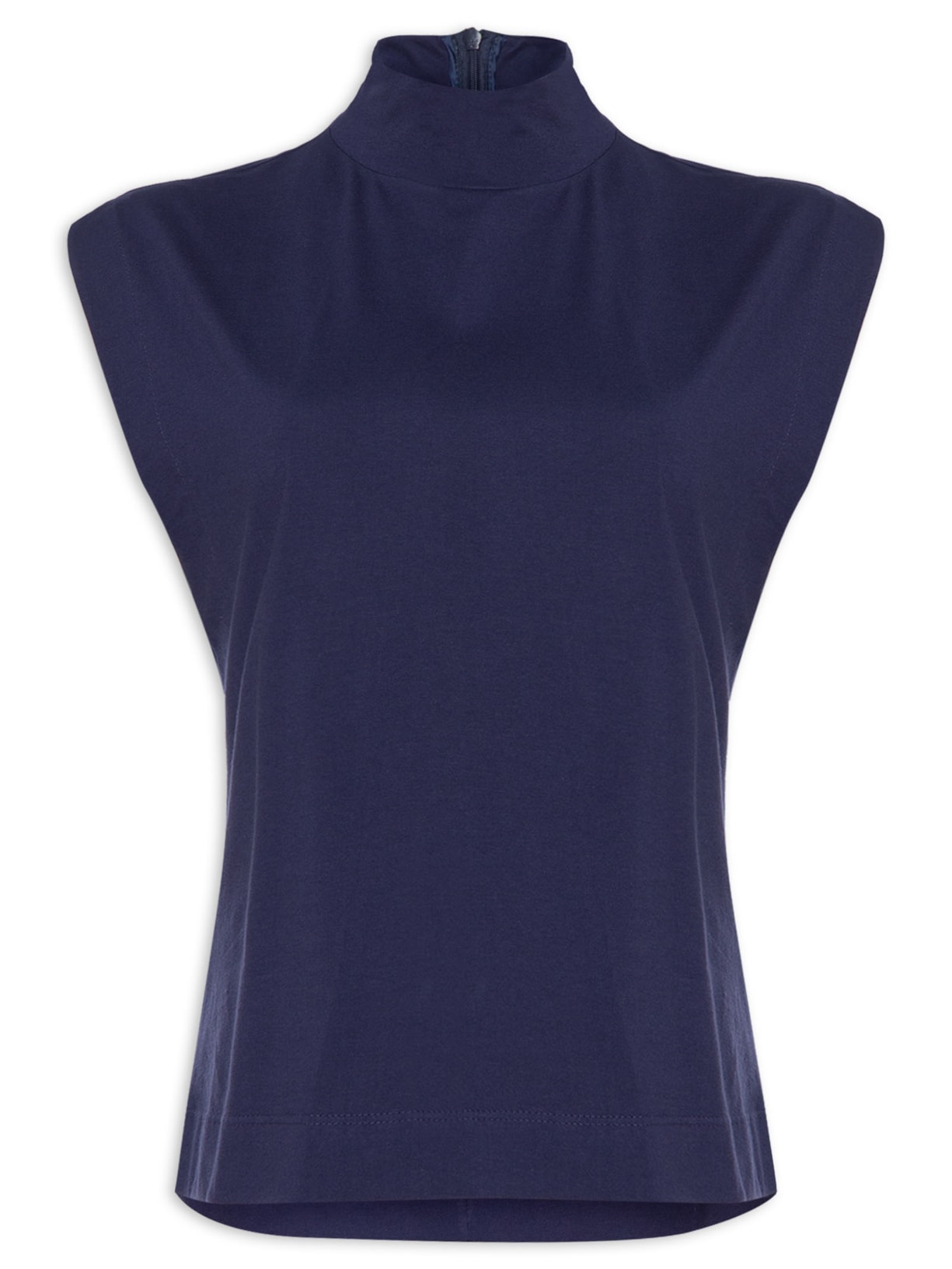Blusa Feminina Camiseta Gola Alta Azul Eclipse - Roxo