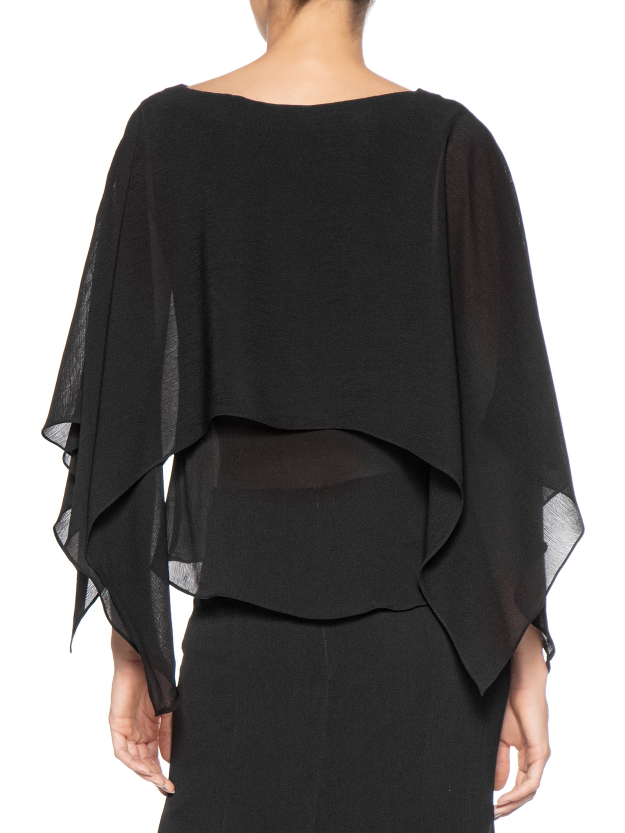 Blusa Feminina Capa Assimétrica Preto '2Essential