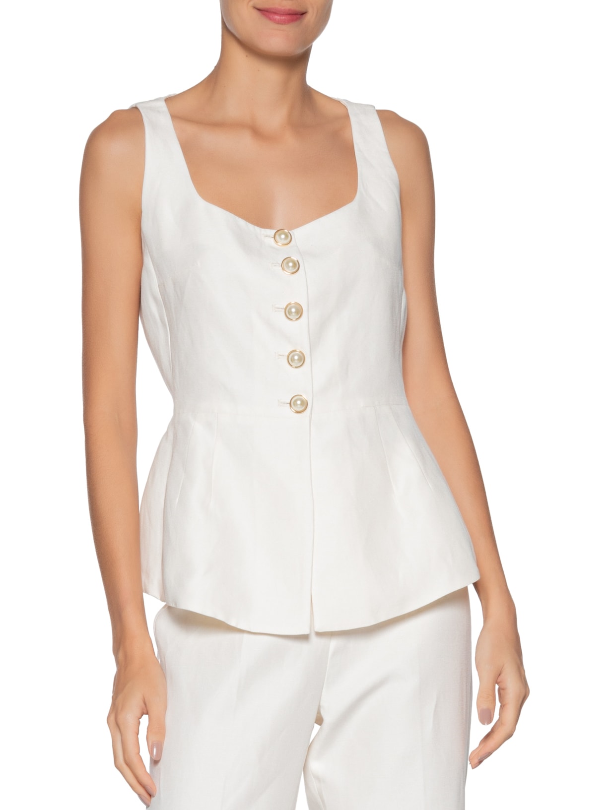 Blusa Feminina Caterina Branco Carol Bassi