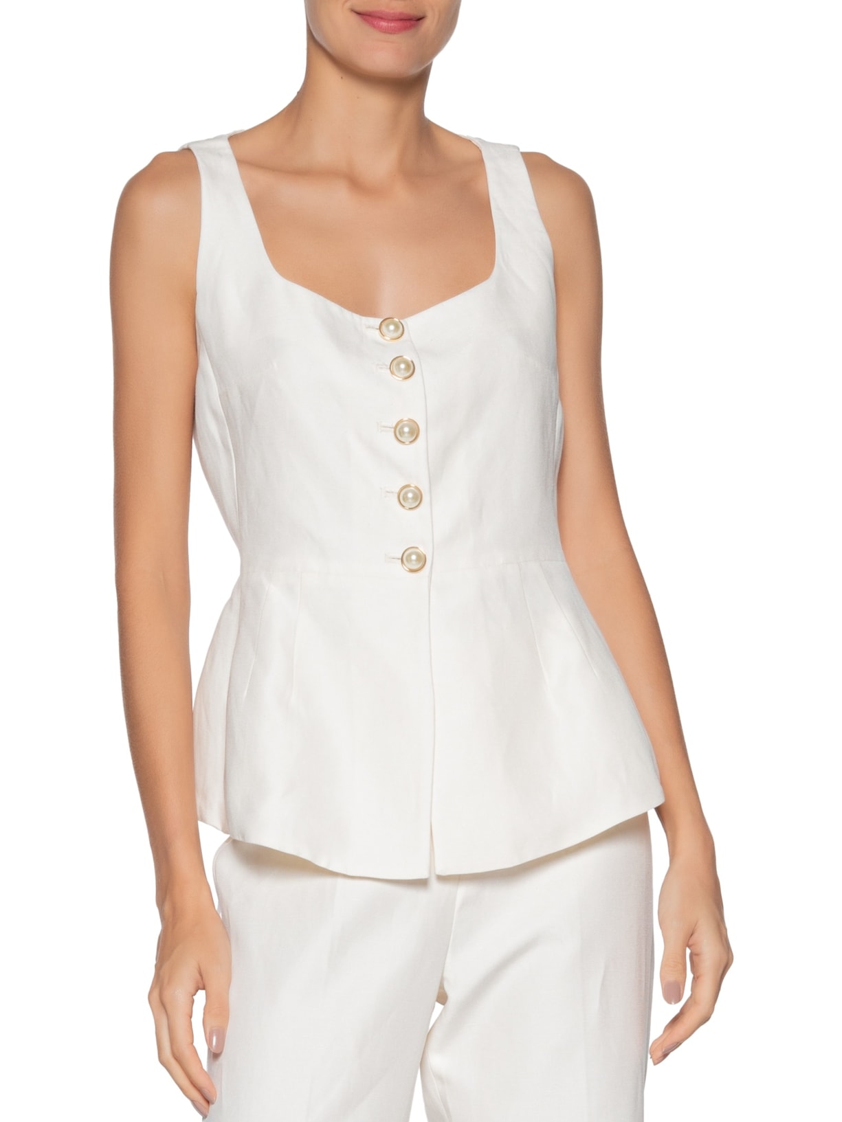 Blusa Feminina Caterina Branco Carol Bassi