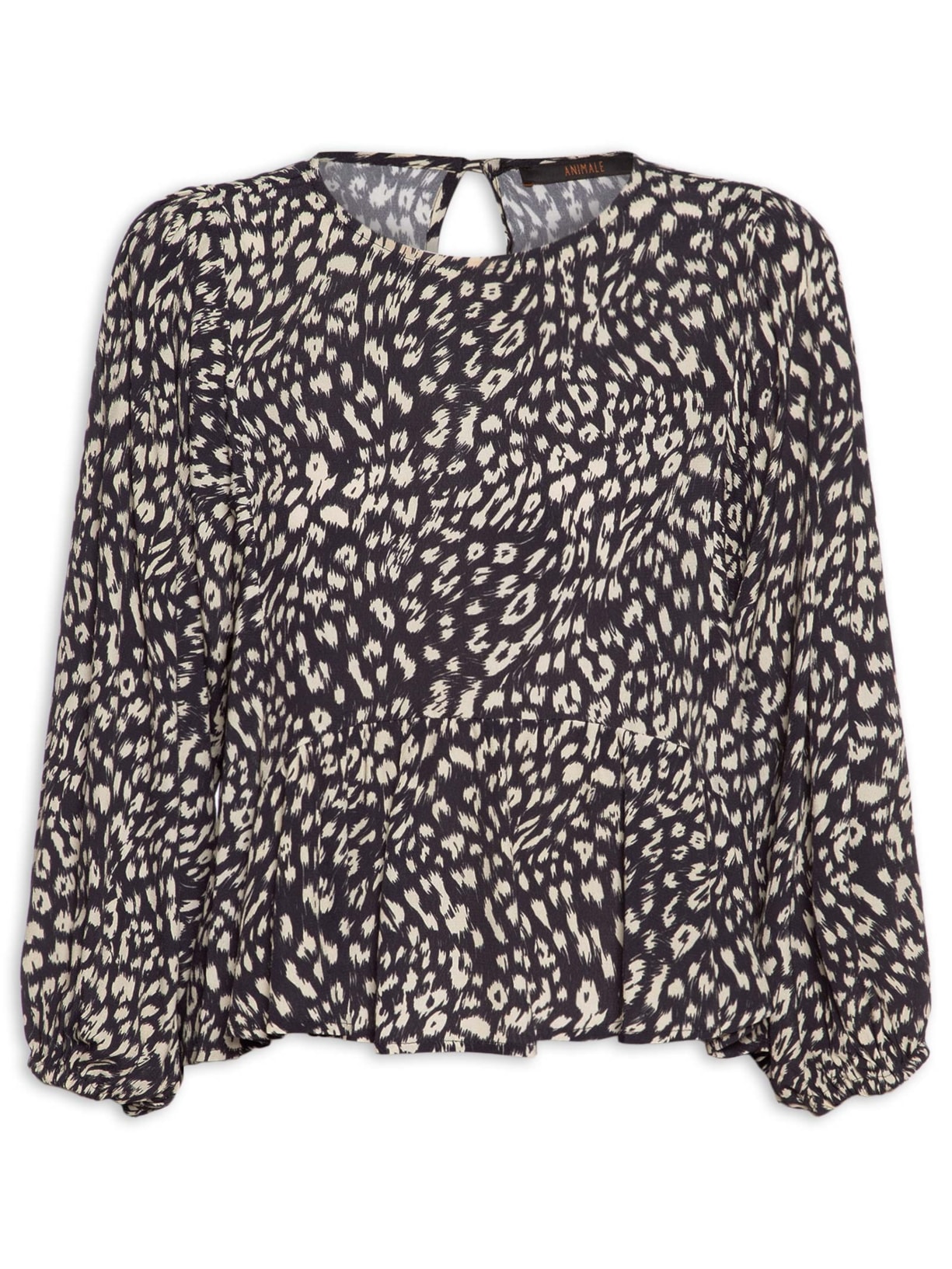 Blusa Feminina Cava Quadrada Onça Abby Preto Animale