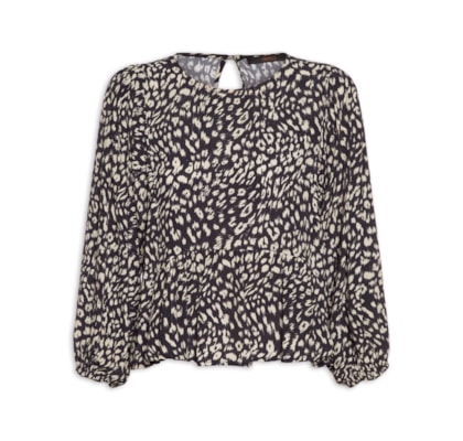 Blusa Feminina Cava Quadrada Onça Abby - Preto