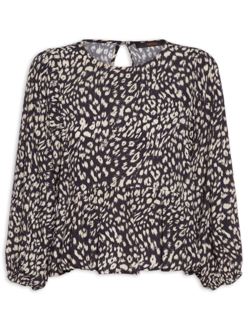 Blusa Feminina Cava Quadrada Onça Abby - Preto