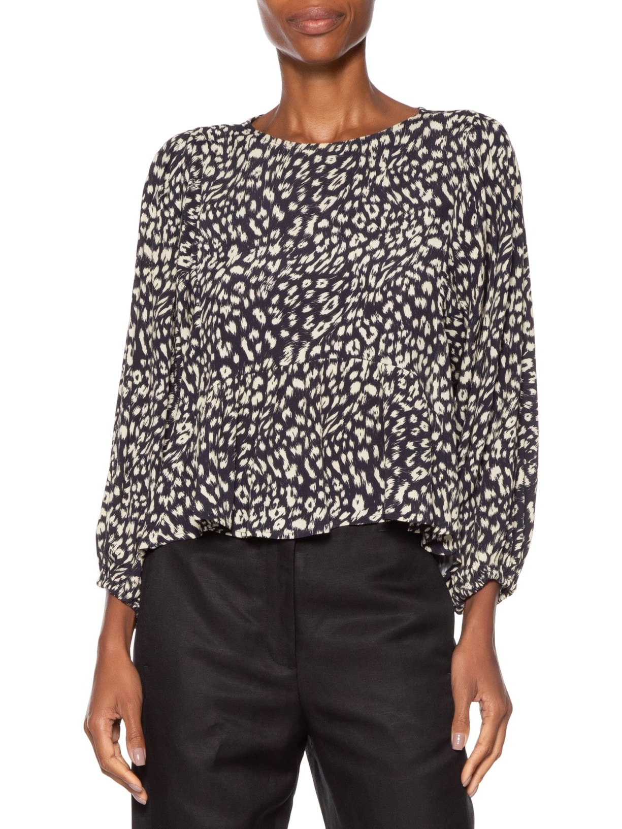 Blusa Feminina Cava Quadrada Onça Abby Preto Animale