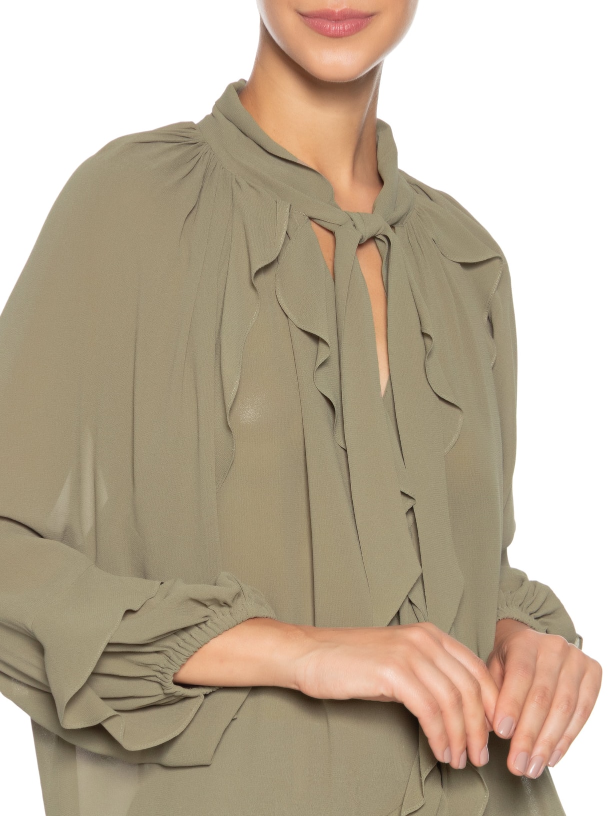 Blusa Feminina Ceci Manga Longa Verde Le Lis