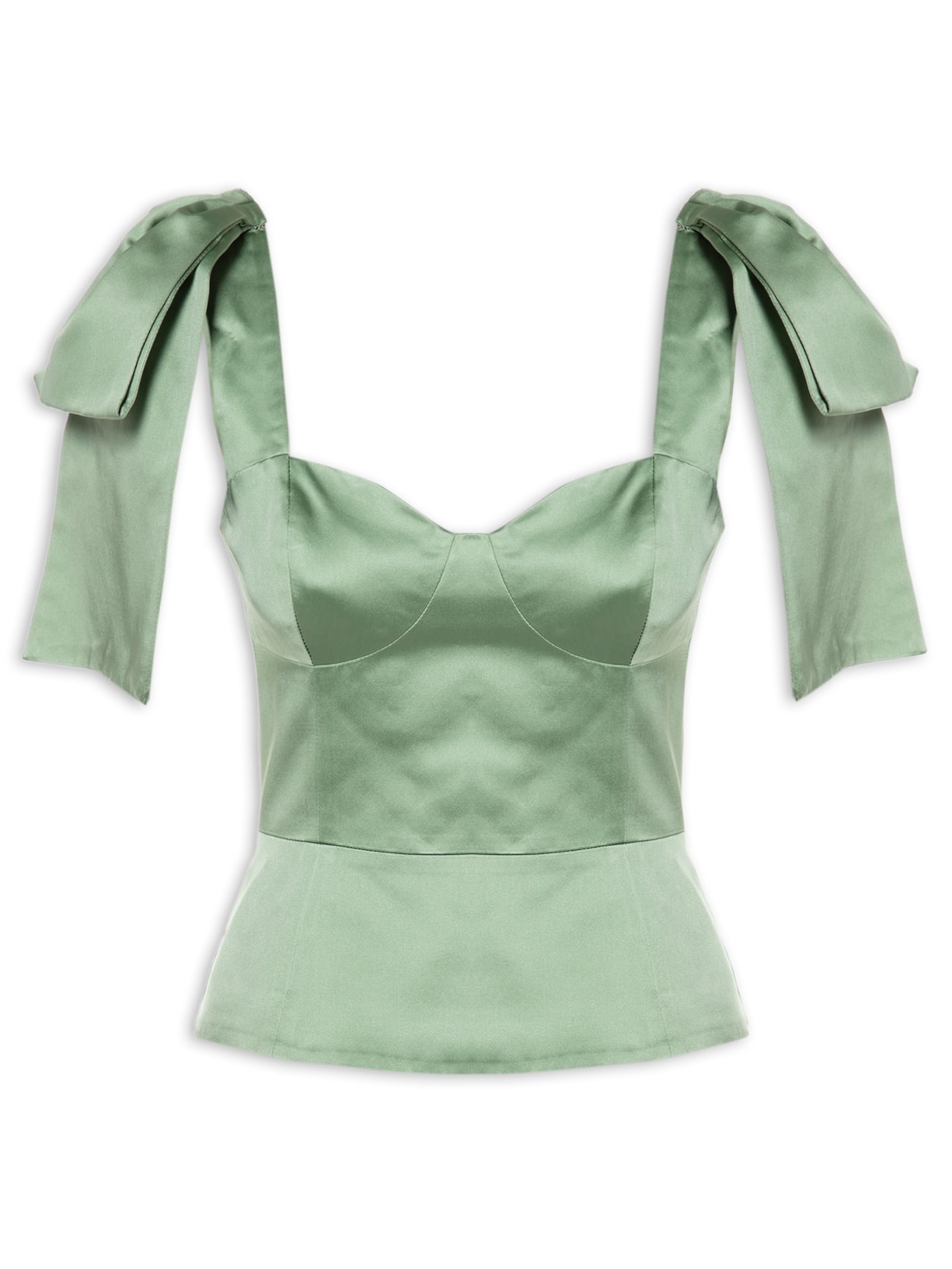 Blusa Feminina Cetim Estrutura Pina - Verde