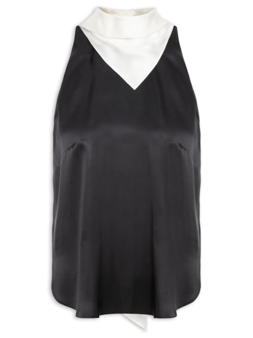 Blusa Feminina Cetim Leve Lian NKO - Preto