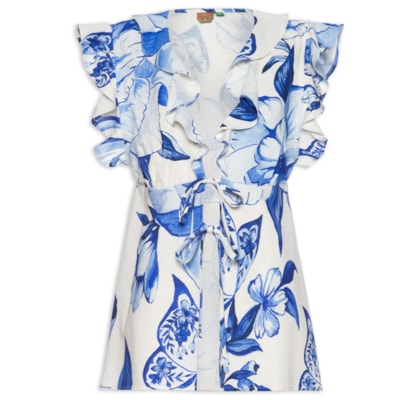 Blusa Feminina Chita Porcelana - Azul