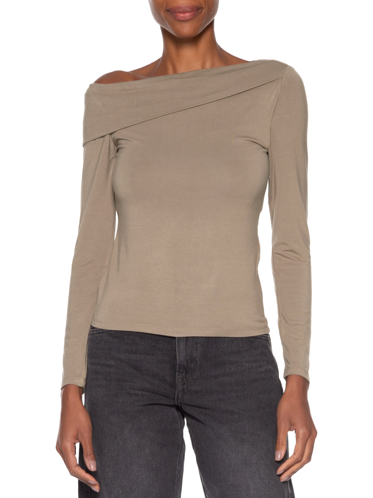 Blusa Feminina Clara Off Shoulder Marrom Levi's