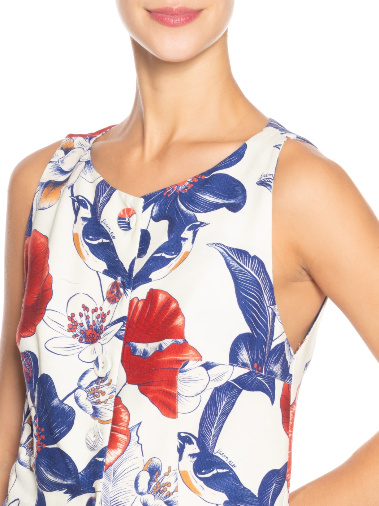 Blusa Feminina Colete Floral Vera Branco Farm