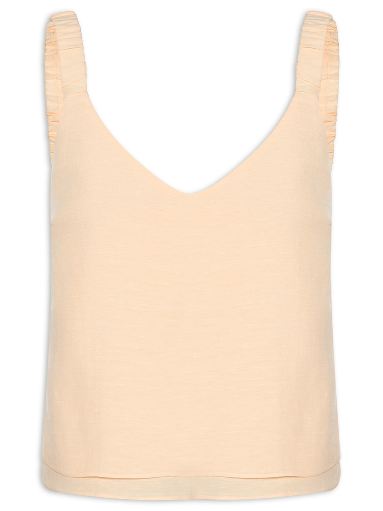 Blusa Feminina Com Alça Franzida Amarelo Basiq