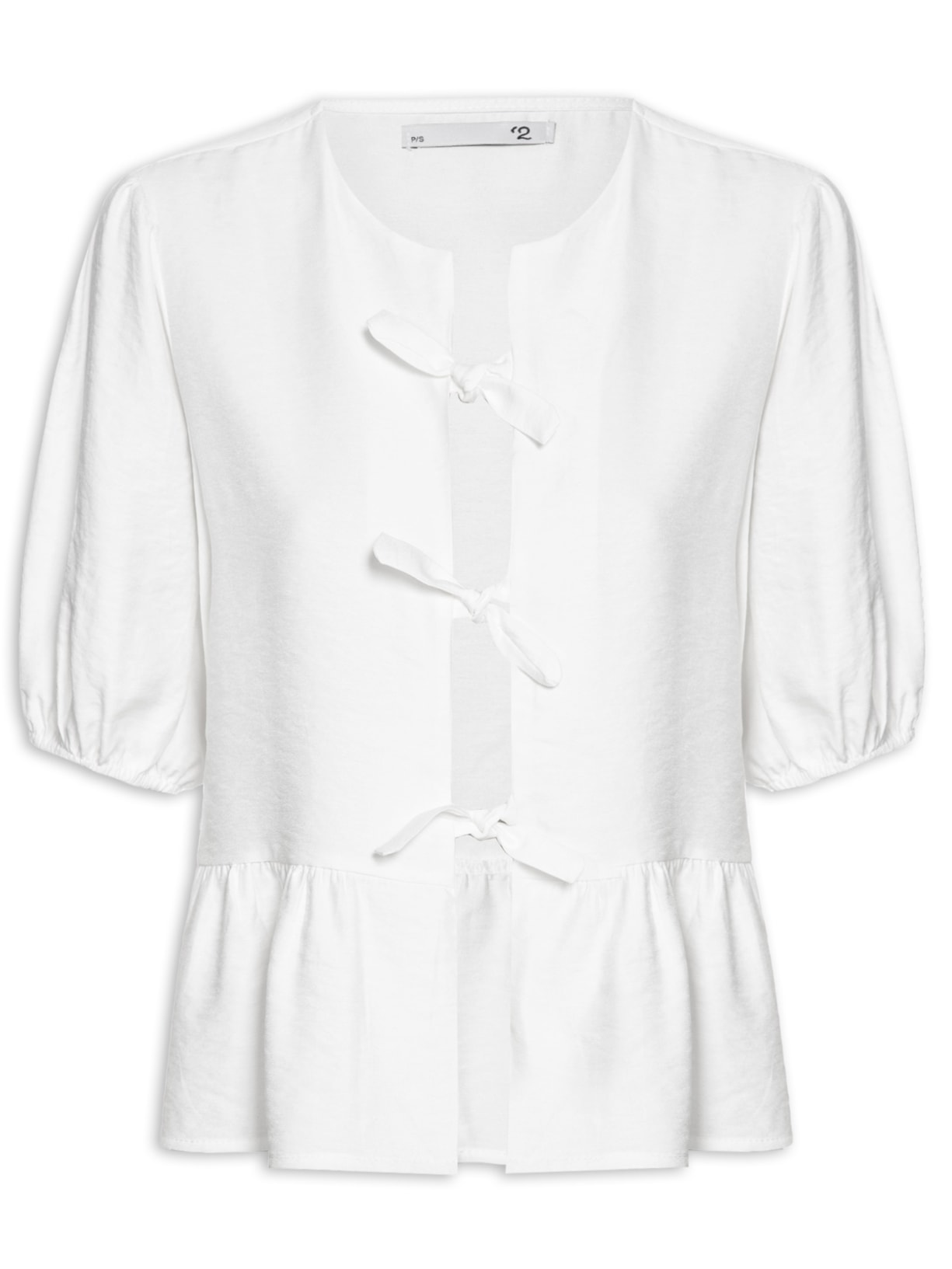 Blusa Feminina Com Amarração Frontal - Off White