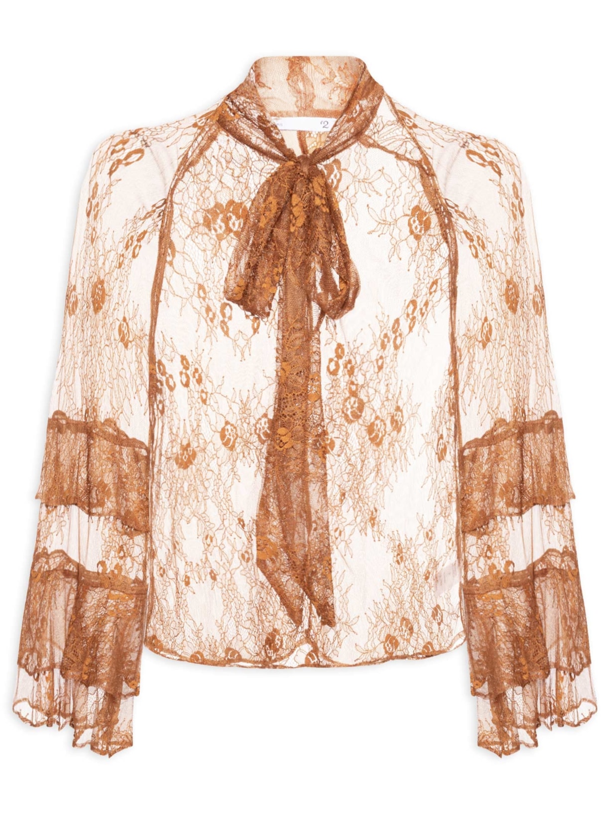 Blusa Feminina Com Amarração No Pescoço Marrom '2Essential