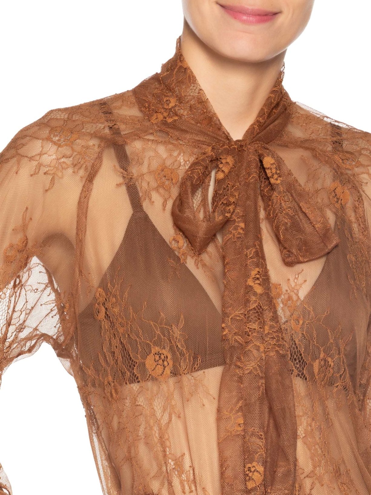 Blusa Feminina Com Amarração No Pescoço Marrom '2Essential