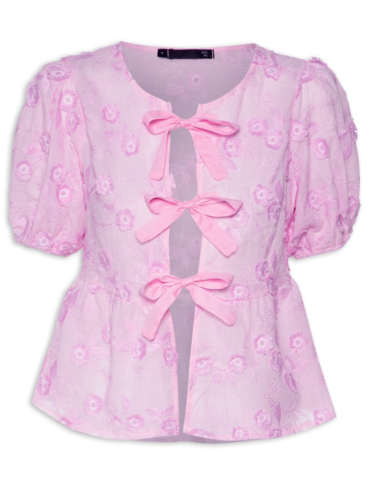 Blusa Feminina Com Amarrações Frontais - Rosa