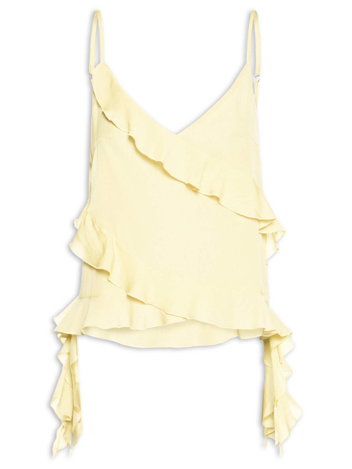 Blusa Feminina Com Babados - Amarelo