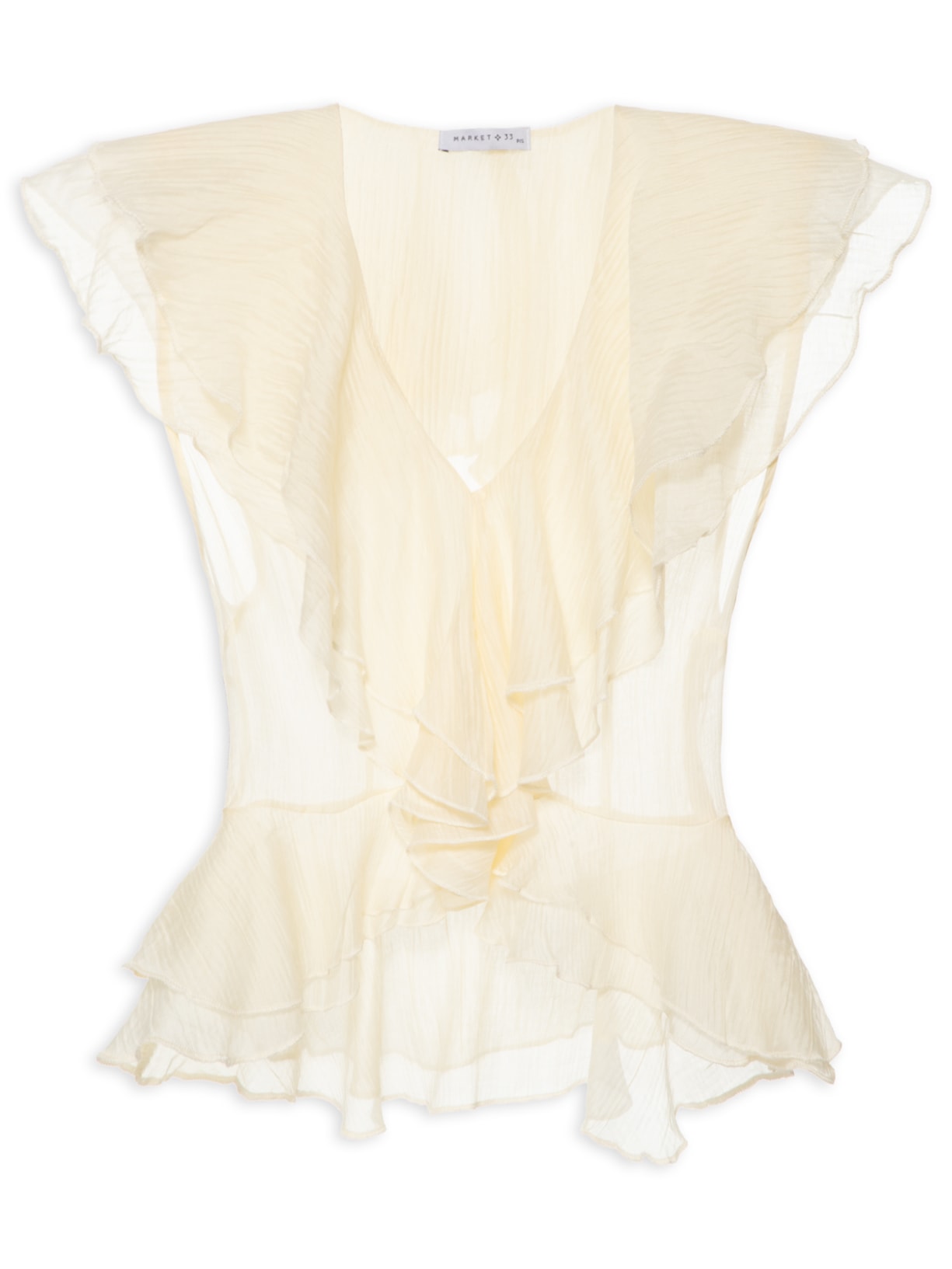 Blusa Feminina Com Babados - Amarelo