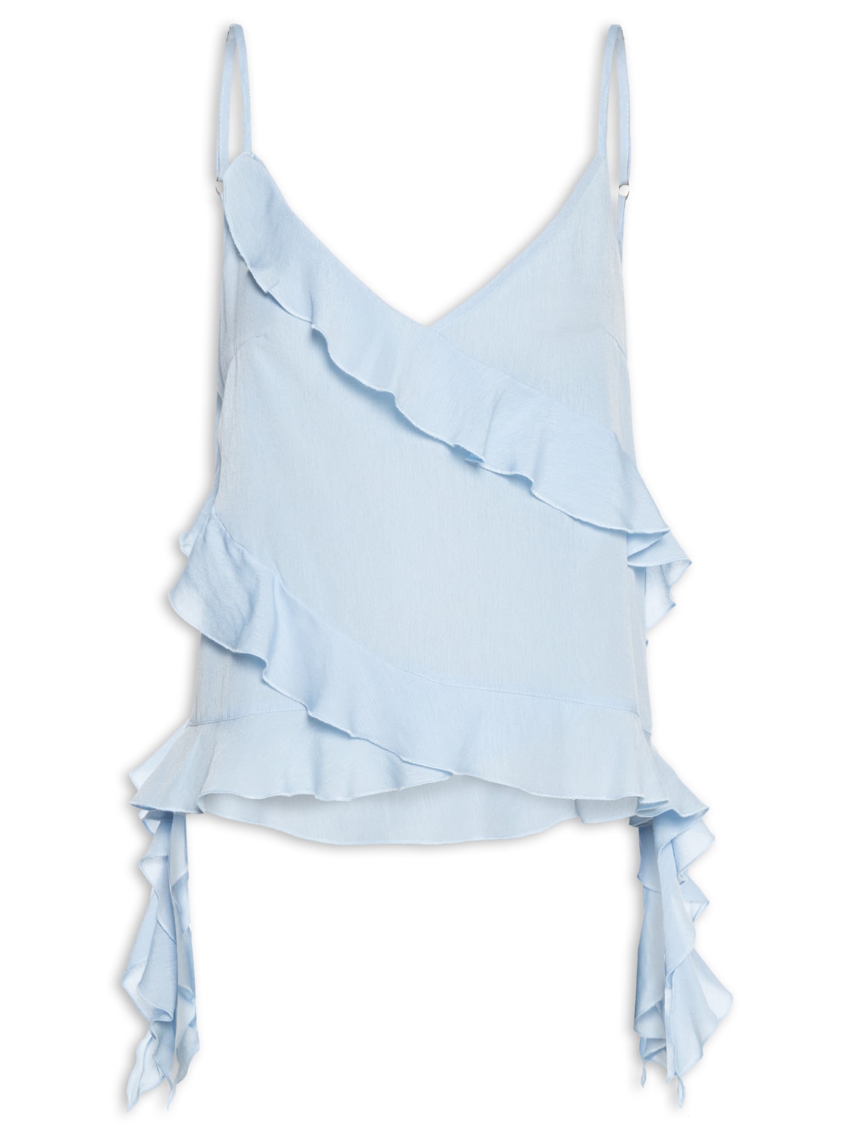 Blusa Feminina Com Babados - Azul