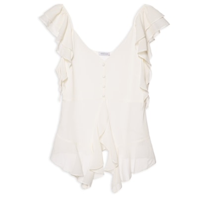 Blusa Feminina Com Babados - Branco