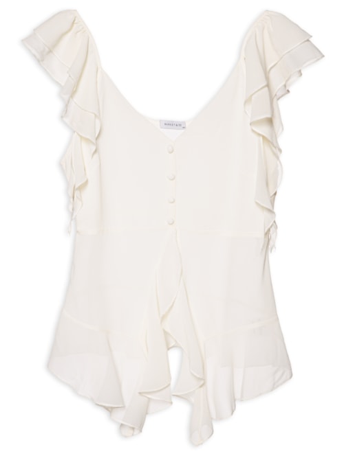 Blusa Feminina Com Babados - Branco
