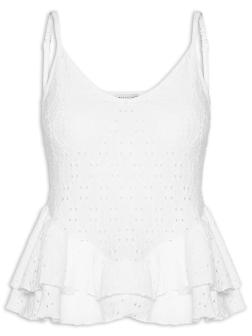 Blusa Feminina com Babados - Branco